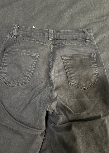 Siyah Bol Kesim Denim Kadın Pantolon - Görsel 6