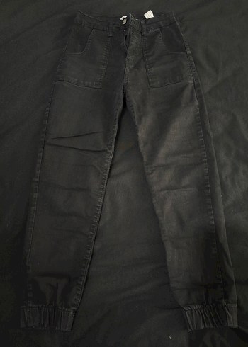 Siyah Bol Kesim Denim Kadın Pantolon - Görsel 2