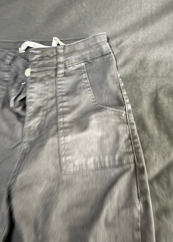 Siyah Bol Kesim Denim Kadın Pantolon - Görsel 4