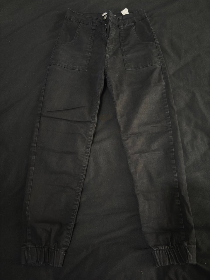 Siyah Bol Kesim Denim Kadın Pantolon - Görsel 2