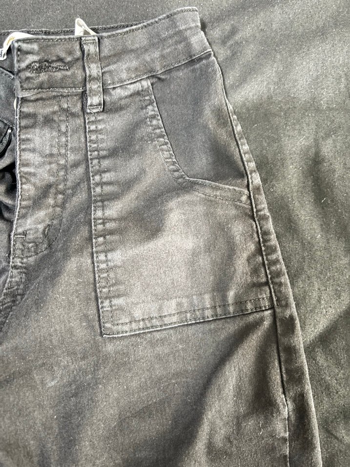 Siyah Bol Kesim Denim Kadın Pantolon - Görsel 5