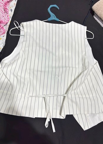 Düğmeli Çizgili Kadın gömlek - Görsel 4