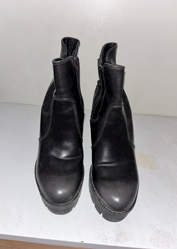 Siyah Platform Topuklu Kadın Bot - Görsel 5