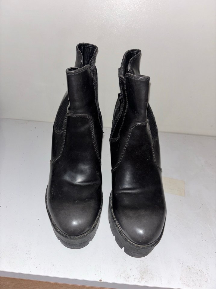 Siyah Platform Topuklu Kadın Bot - Görsel 5