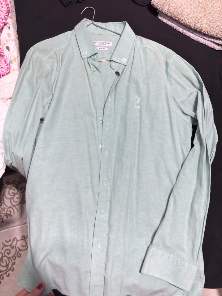 Erkek Gömlek, Uzun Kollu, Düğmeli - Görsel 3