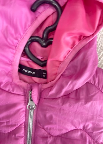 Kız Çocuk Kapüşonlu Pembe Kürklü Mont - Görsel 2