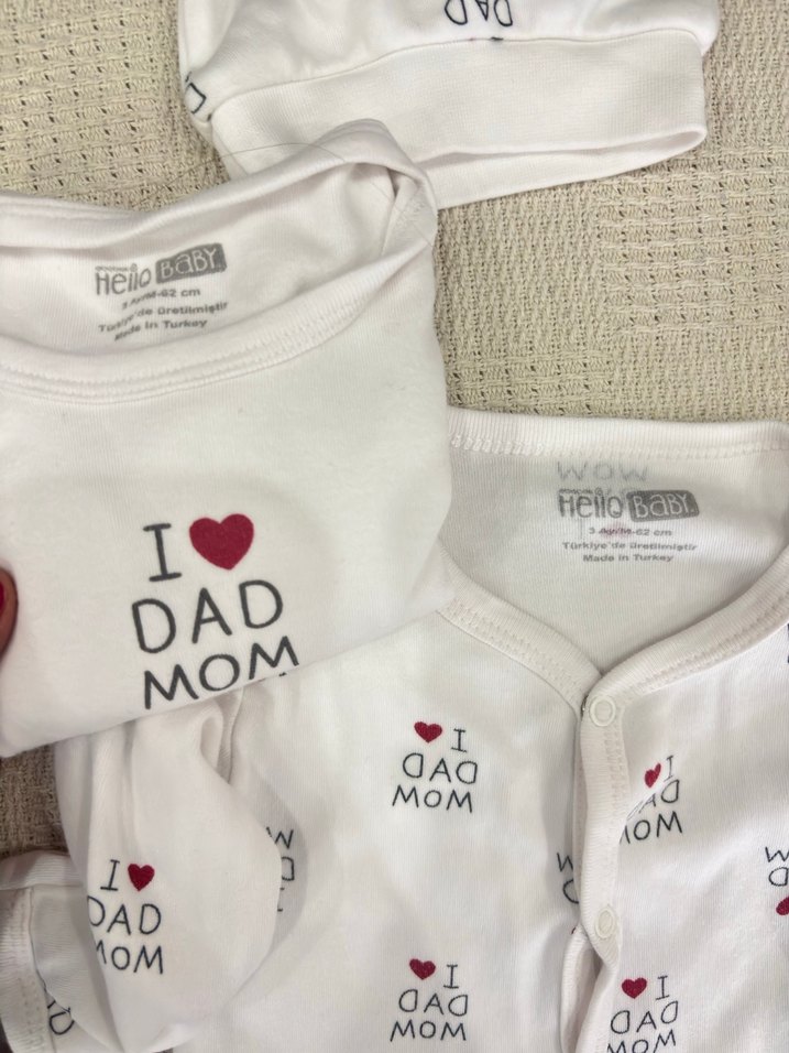 Uzun Kollu Bebek Tulum Seti - Gri ve Beyaz - Görsel 4