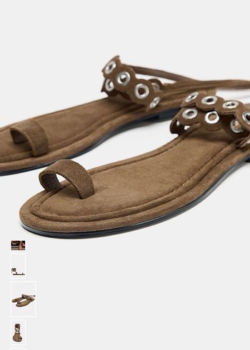 Zara deri parmak arası sandalet - Görsel 2