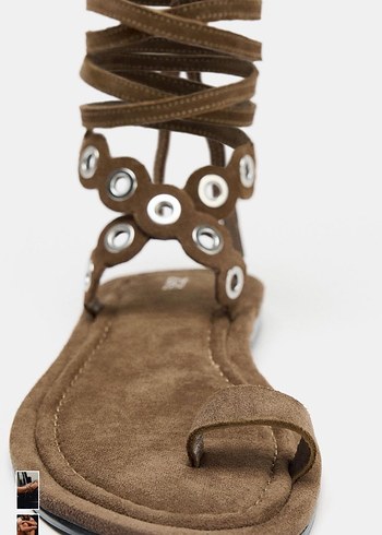 Zara deri parmak arası sandalet - Görsel 3