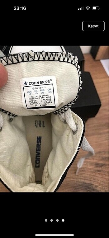 26 Beden siyah Renk Converse ayakkabı