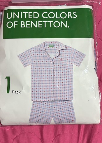 Benetton Kalp Desenli Kısa Kollu Şortlu Pijama