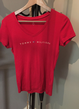 Tommy tshirt koyu kırmızı