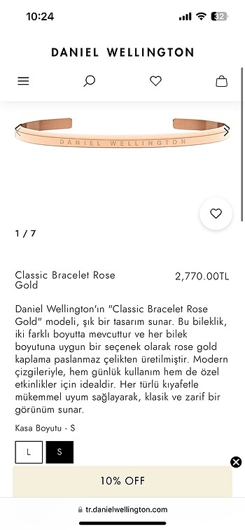 Beden pembe Renk Daniel wellington bilezik