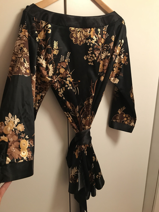 Ipek saten kimono elbise tunik