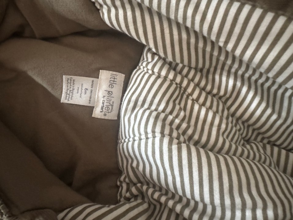 Kapüşonlu haki renk Bebek Tulumu - Görsel 4