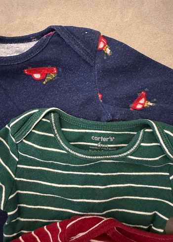 Çizgili ve Desenli Uzun Kollu Bebek Body 4lü takım - Görsel 2