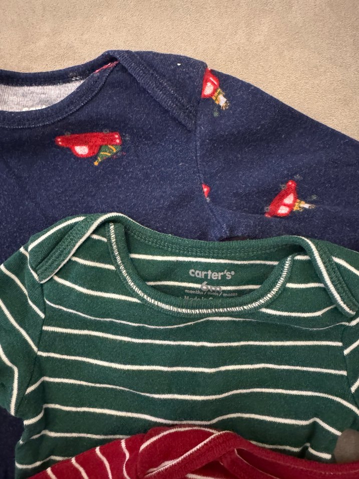 Çizgili ve Desenli Uzun Kollu Bebek Body 4lü takım - Görsel 2