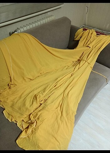 36 Beden CDEY YELLOW TASARIM DAVET ELBİSE