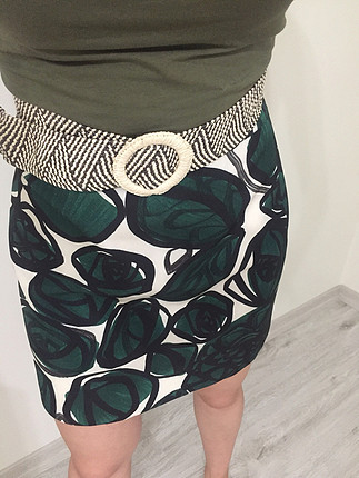 Zara Zara Yeşil Desenli Etek 