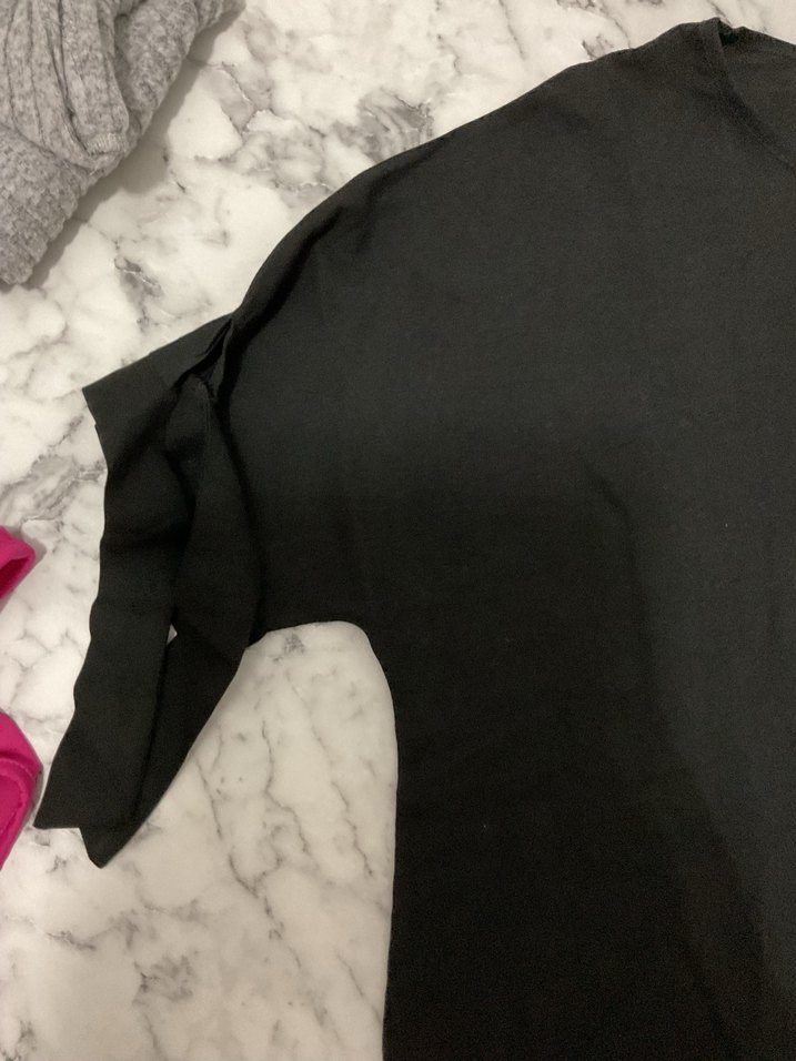 Siyah Düz Tişörtü, Kısa Kollu, Salaş - Görsel 2