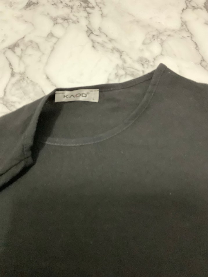 Siyah Düz Tişörtü, Kısa Kollu, Salaş - Görsel 4