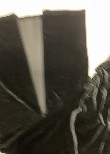 Siyah Drapeli Uzun Kadın Elbise - Görsel 4