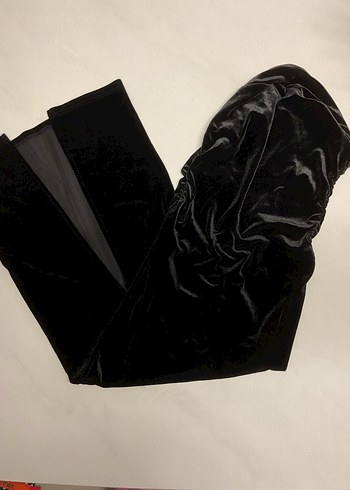 Siyah Drapeli Uzun Kadın Elbise - Görsel 2