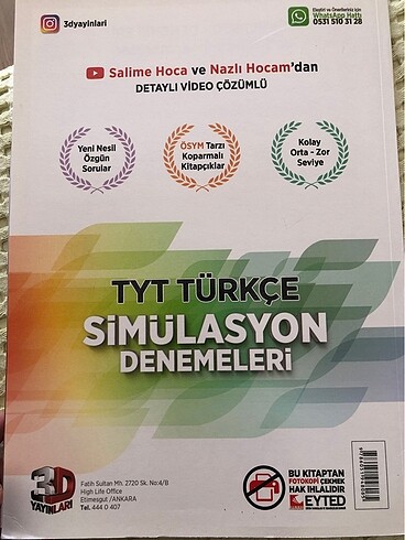 3D Simülasyon Denemeleri Türkçe TYT
