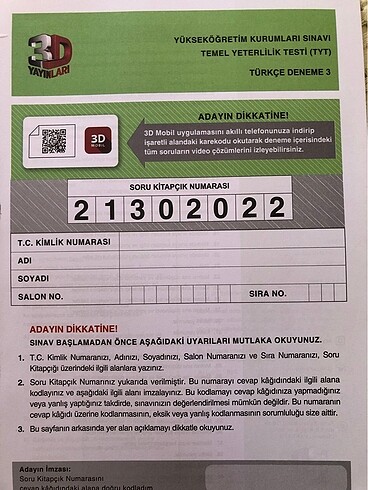 Beden 3D Simülasyon Denemeleri Türkçe TYT