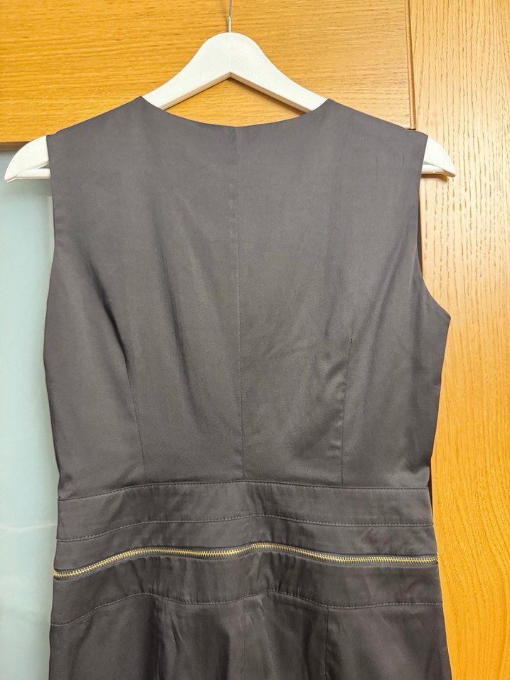 Siyah Midi Kumaş elbise - Görsel 3