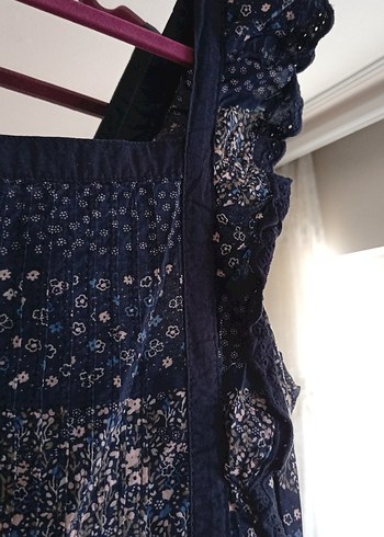 Lacivert Bohem Salaş Uzun Hamile Eteği - Görsel 5