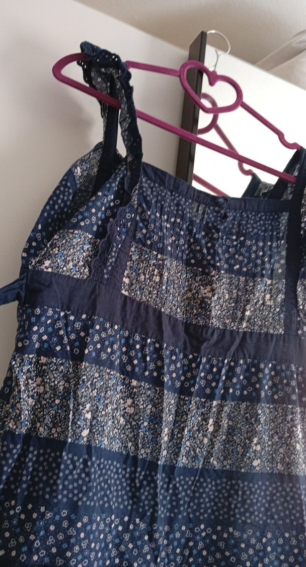 Lacivert Bohem Salaş Uzun Hamile Eteği - Görsel 2