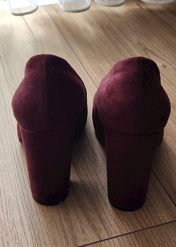 Bordo Süet Kadın Topuklu Stiletto FIANZZ - Görsel 4