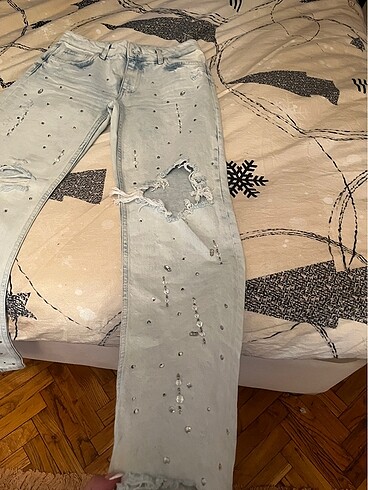 s Beden mavi Renk BERSHKA taşlı jean
