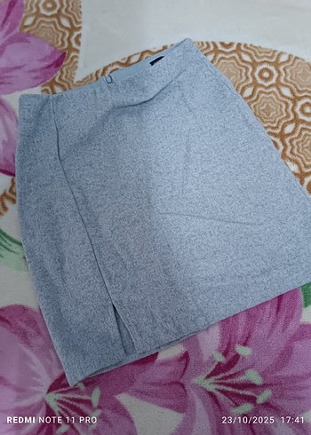 Gri Kısa Hamile Etek, Rahat Kesim - Görsel 2