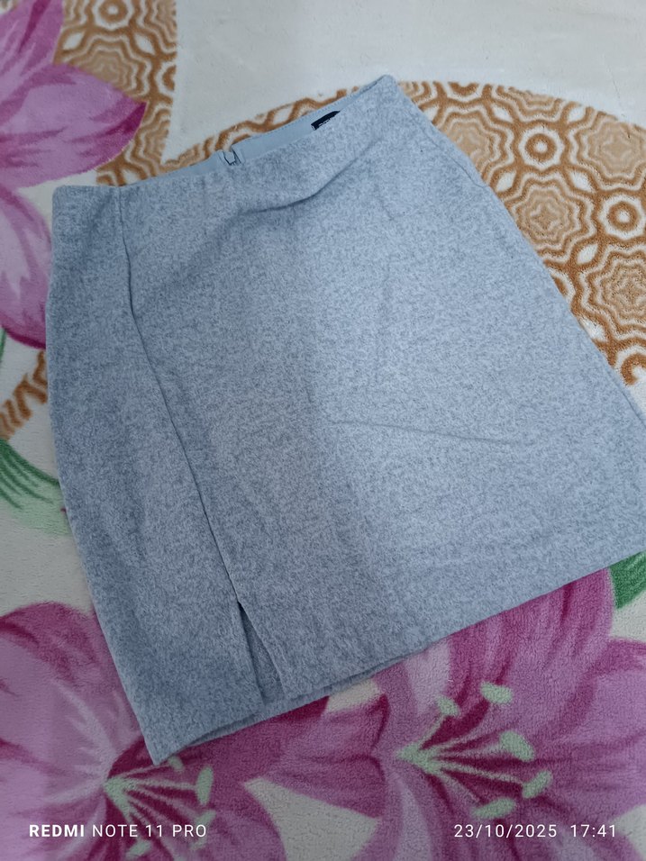 Gri Kısa Hamile Etek, Rahat Kesim - Görsel 2