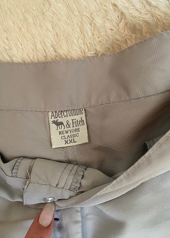 Gri Desenli Düğmeli Mini Şort - Görsel 5