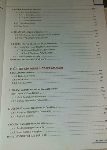 11. Sınıf Ortaöğretim Kimya Ders Kitabı - Görsel 3