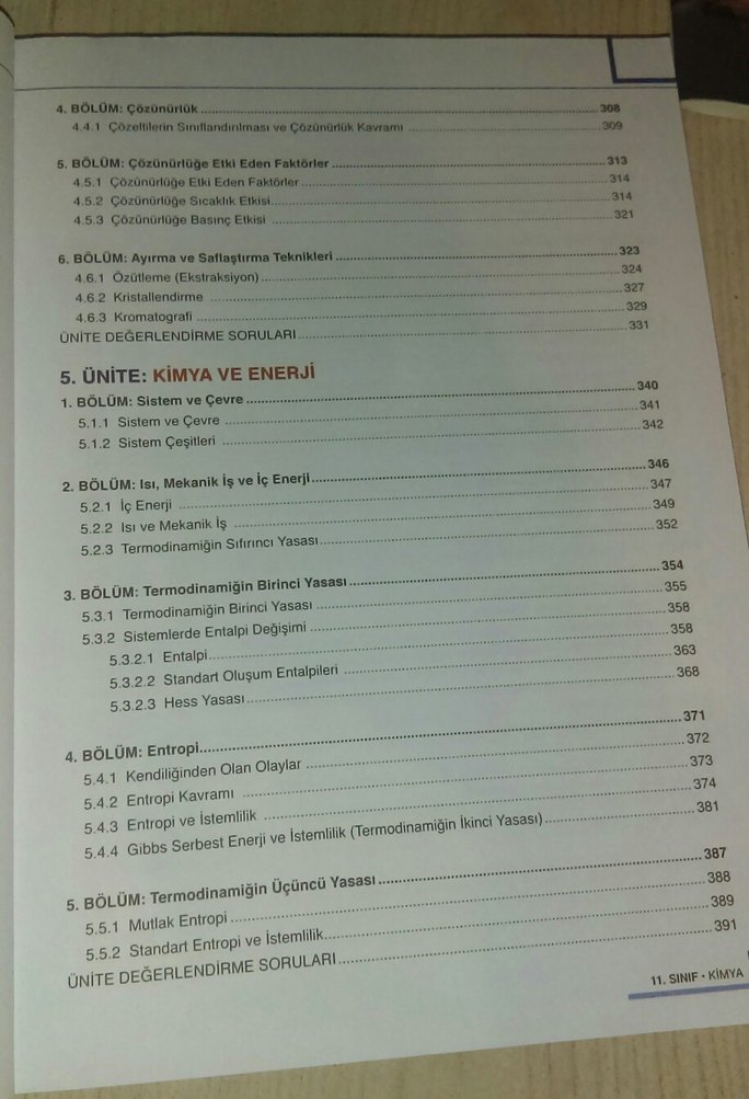 11. Sınıf Ortaöğretim Kimya Ders Kitabı - Görsel 5