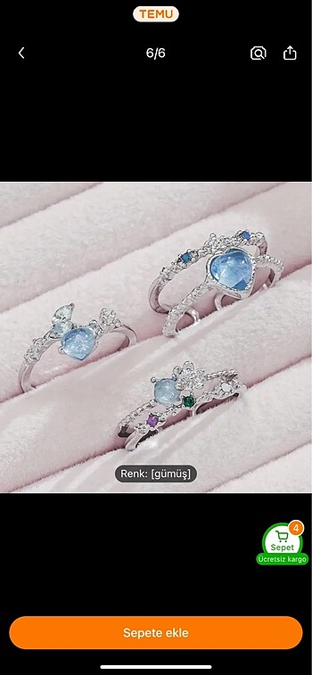 Sheinside Gümüş renk Yüzük seti