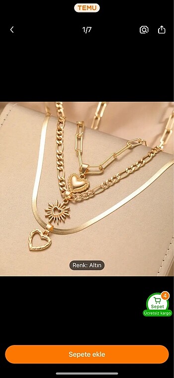 Gold kolye seti