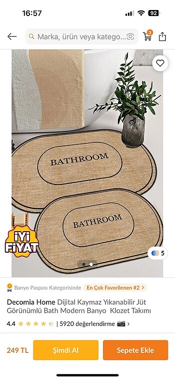 Banyo paspası