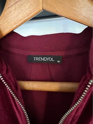 Trendyol & Milla Kadife bordo ceket