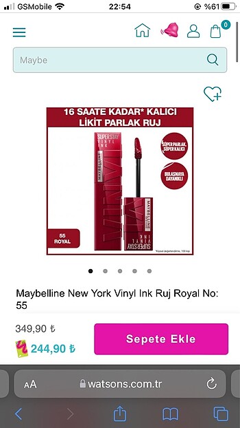 Maybelline maybelline superstay vinyl ink royal 55