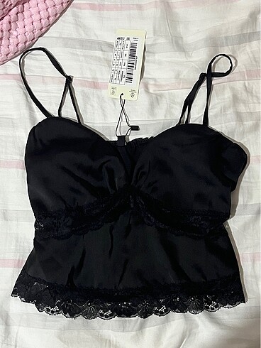 dantelli saten bluz - Görsel 2