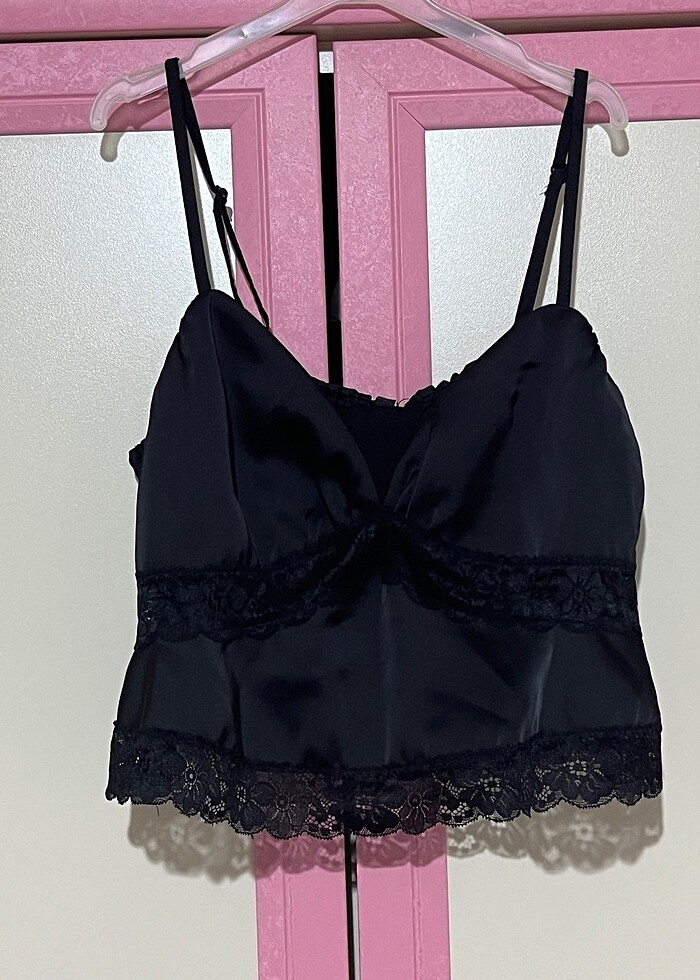 dantelli saten bluz - Görsel 3