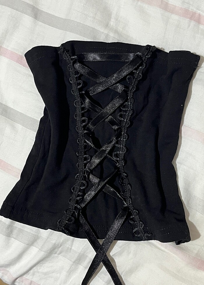 goth korse crop - Görsel 2