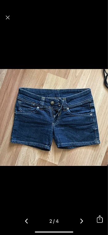 Bershka Y2K kot şort arkası cepli - Görsel 2