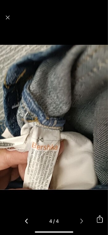 Bershka Y2K kot şort arkası cepli - Görsel 4