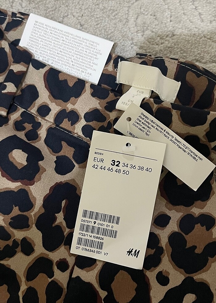 leopar desenli kumaş pantolon - Görsel 2